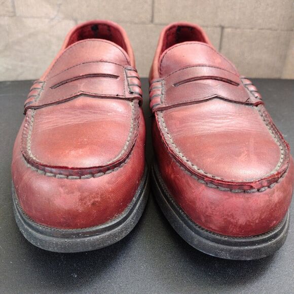 Red Wing Shoes Mens Size 8.5 EE Red Leather Loafer Shoes Work Steel Toe 640028 main image 8